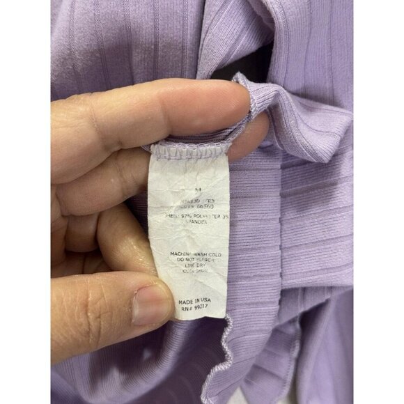 MOA MOA Lilac Tie Front Cropped Sweater Top Ribbed Y2K 90s MEDIUM Coquette Swift - Picture 8 of 8